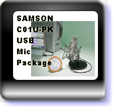 Samson C01UPK usb mic pack: Click here to view the range at Speed Music